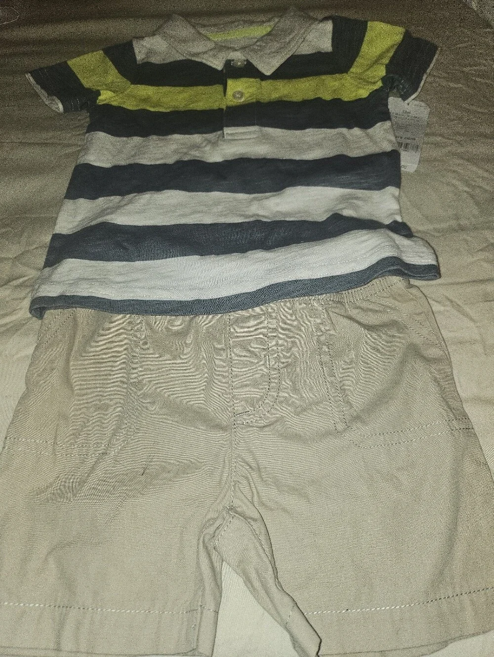 Carter's Striped Polo in Yellow, Cream & Gray 12 Months NWT